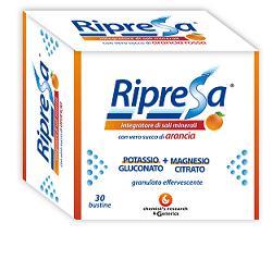 RIPRESA 30BUST 10G INTEGRATORE ALIMENTARE DI MAGNESIO E POTASSIO BUSTINE EFFERVESCENTI UTILE NEGLI STATI DI STANCHEZZA - Farmaspeed