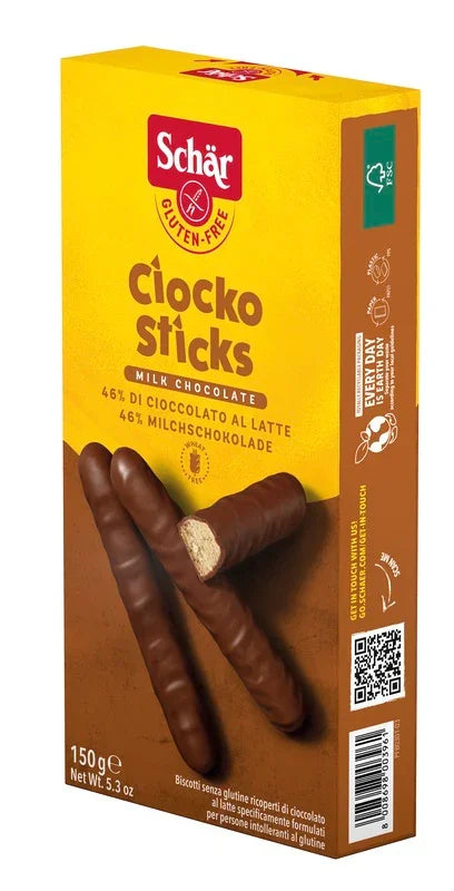 SCHAR CIOCKO STICK RICOPERTI DI CIOCCOLATO AL LATTE 150 G - Farmaspeed