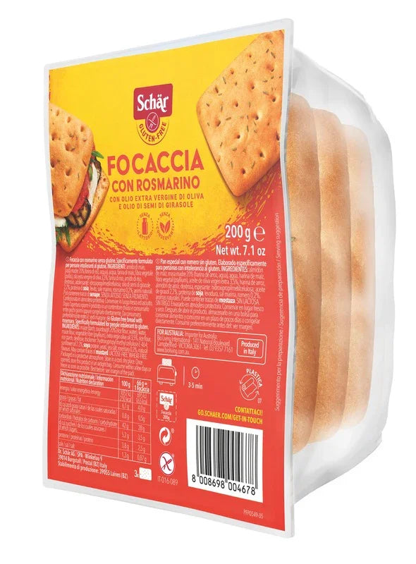 SCHAR FOCACCIA CON ROSMARINO SENZA LATTOSIO 200 G - Farmaspeed