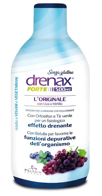 DRENAX FORTE L'ORIGINALE CON UVA E MIRTILLO 500 ML - Farmaspeed