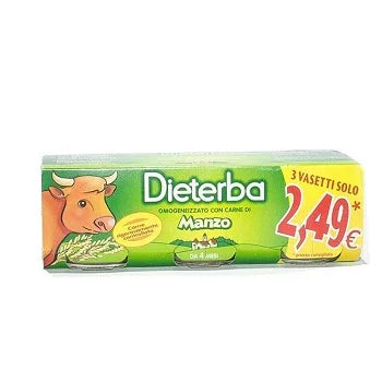 DIETERBA OMOGENEIZZATO MANZO 3 PEZZI 80 G - Farmaspeed