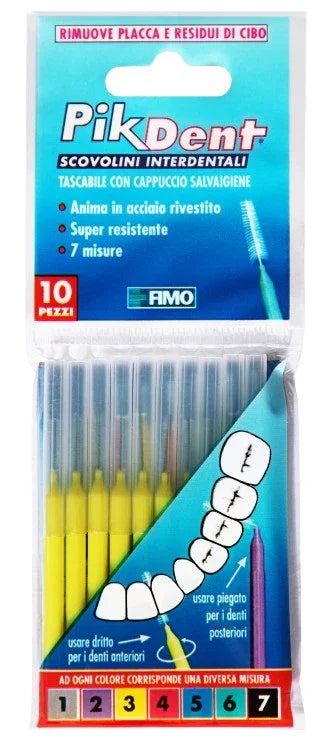 PIKDENT STUZZICOLINO 3 GIALLO 10 PEZZI - Farmaspeed