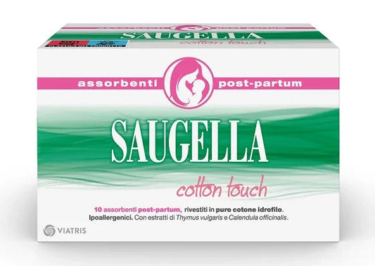 SAUGELLA COTTON TOUCH ASSORBENTI POSTPARTUM 10 PEZZI - Farmaspeed