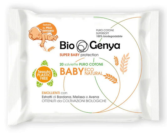 BIOGENYA ECO NATURAL SALVIETTINA BABY COTONE 20 PEZZI - Farmaspeed