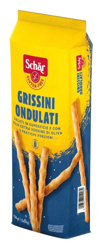 SCHAR GRISSINI ONDULATI SALATI IN SUPERFICIE 3 PORZIONI DA 50 G - Farmaspeed