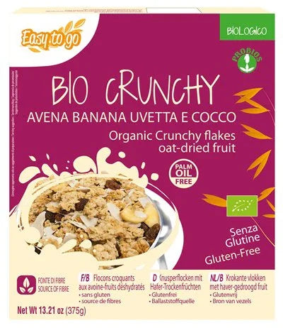 EASY TO GO BIO CRUNCHY AVENA BANANA UVETTA E COCCO 375 G - Farmaspeed