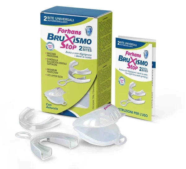 BITE UNIVERSALI AUTOMODELLANTI BRUXISMO STOP FORHANS 2 PEZZI - Farmaspeed