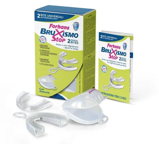 BITE UNIVERSALI AUTOMODELLANTI BRUXISMO STOP FORHANS 2 PEZZI - Farmaspeed
