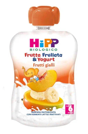 HIPP BIO FRUTTA FRULLATA YOGURT FRUTTI GIALLI 90 G - Farmaspeed