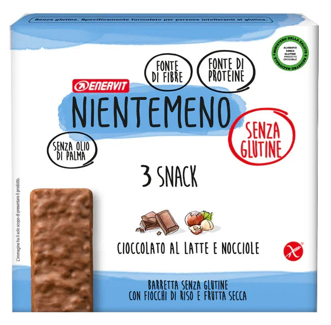 NIENTEMENO BAR CIOCCOLATO AL LATTE NOCCIOLE 3 X 33 G - Farmaspeed