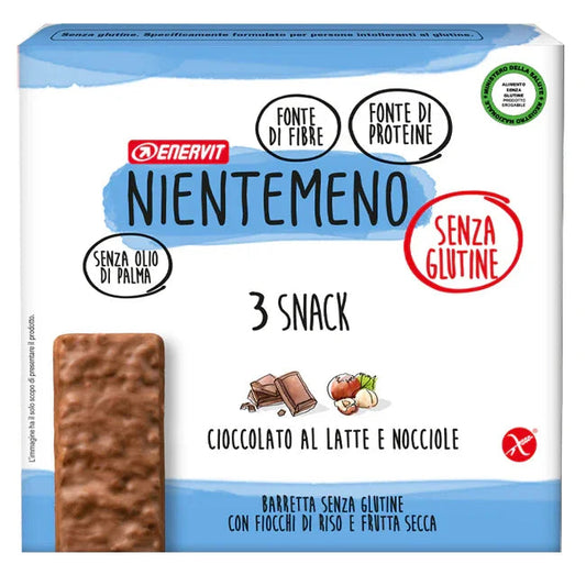 NIENTEMENO BAR CIOCCOLATO AL LATTE NOCCIOLE 3 X 33 G - Farmaspeed