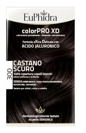 EUPHIDRA COLORPRO XD 300 CASTANO SCURO GEL COLORANTE CAPELLI IN FLACONE + ATTIVANTE + BALSAMO + GUANTI - Farmaspeed