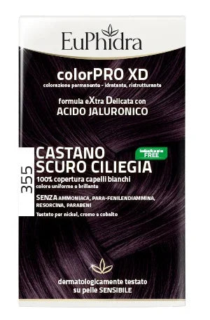 EUPHIDRA COLORPRO XD 355 CASTANO SCURO CILIEGIA GEL COLORANTE CAPELLI IN FLACONE + ATTIVANTE + BALSAMO + GUANTI - Farmaspeed
