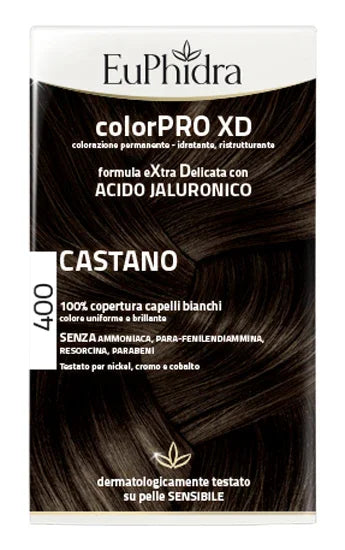 EUPHIDRA COLORPRO XD 400 CASTANO GEL COLORANTE CAPELLI IN FLACONE + ATTIVANTE + BALSAMO + GUANTI - Farmaspeed