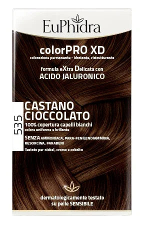 EUPHIDRA COLORPRO XD 535 CASTANO CIOCCOLATO GEL COLORANTE CAPELLI IN FLACONE + ATTIVANTE + BALSAMO + GUANTI - Farmaspeed