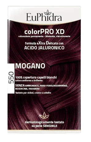 EUPHIDRA COLORPRO XD 550 MOGANO GEL COLORANTE CAPELLI IN FLACONE + ATTIVANTE + BALSAMO + GUANTI - Farmaspeed