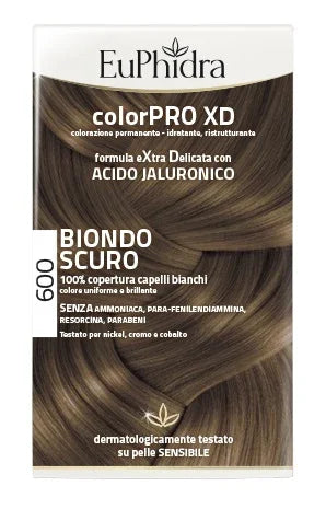 EUPHIDRA COLORPRO XD 600 BIONDO SCURO GEL COLORANTE CAPELLI IN FLACONE + ATTIVANTE + BALSAMO + GUANTI - Farmaspeed