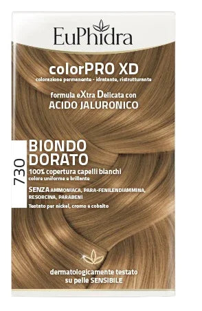 EUPHIDRA COLORPRO XD 730 BIONDO DORATO GEL COLORANTE CAPELLI IN FLACONE + ATTIVANTE + BALSAMO + GUANTI - Farmaspeed