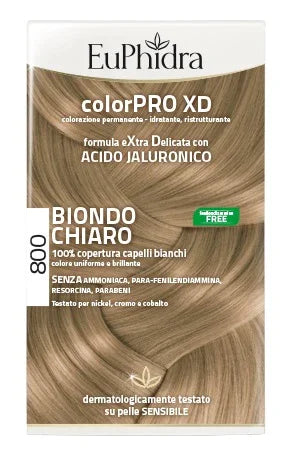 EUPHIDRA COLORPRO XD 800 BIONDO CHIARO GEL COLORANTE CAPELLI IN FLACONE + ATTIVANTE + BALSAMO + GUANTI - Farmaspeed