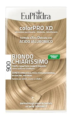 EUPHIDRA COLORPRO XD 900 BIONDO CHIARISSIMO GEL COLORANTE CAPELLI IN FLACONE + ATTIVANTE + BALSAMO + GUANTI - Farmaspeed