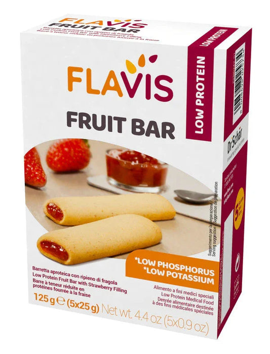 FLAVIS FRUIT BAR BARRETTA APROTEICA CON RIPIENO DI FRAGOLA 5 PEZZI DA 25 G - Farmaspeed