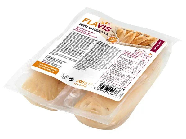 FLAVIS MINI BAGUETTE PANINI BIANCHI APROTEICI 2 PEZZI DA 100 G - Farmaspeed