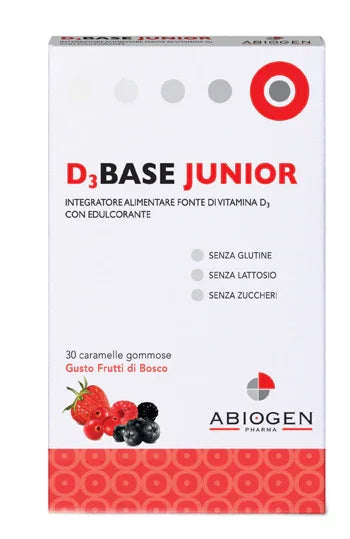 D3BASE JUNIOR 30 CARAMELLE GOMMOSE FRUTTI DI BOSCO - Farmaspeed