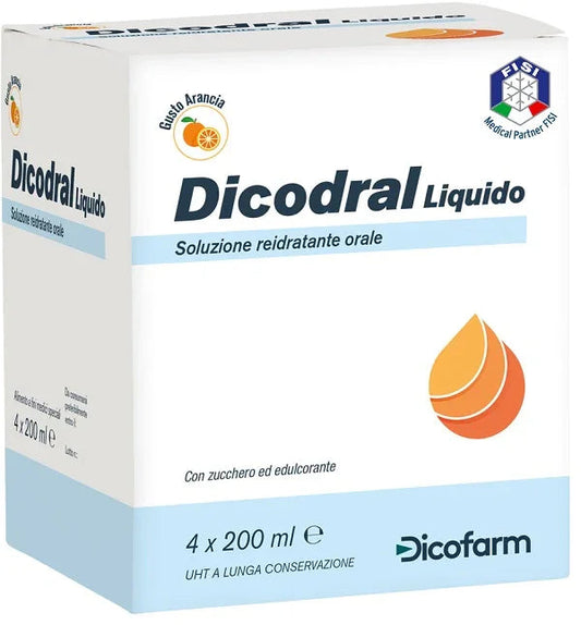 DICODRAL LIQUIDO SOLUZIONE REIDRATANTE ORALE 4 X 200 ML - Farmaspeed