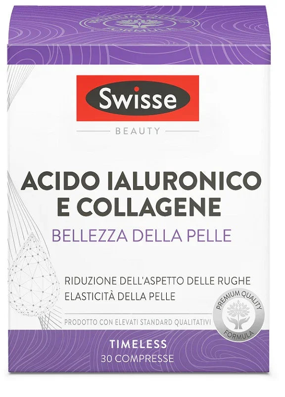 SWISSE ACIDO IALURONICO COLLAGENE BELLEZZA DELLA PELLE 30 COMPRESSE - Farmaspeed