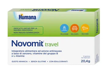 NOVOMIT TRAVEL 12 GOMME DA MASTICARE GUSTO ARANCIA - Farmaspeed