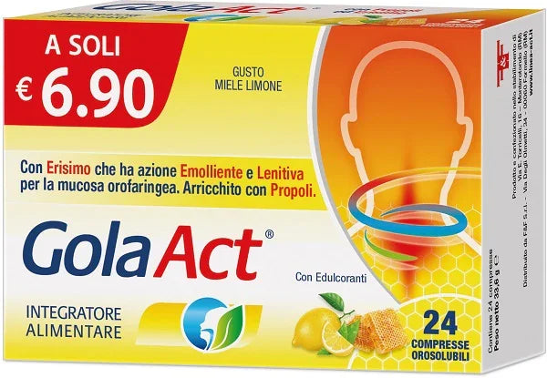 GOLA ACT MIELE E LIMONE 24 COMPRESSE OROSOLUBILI - Farmaspeed