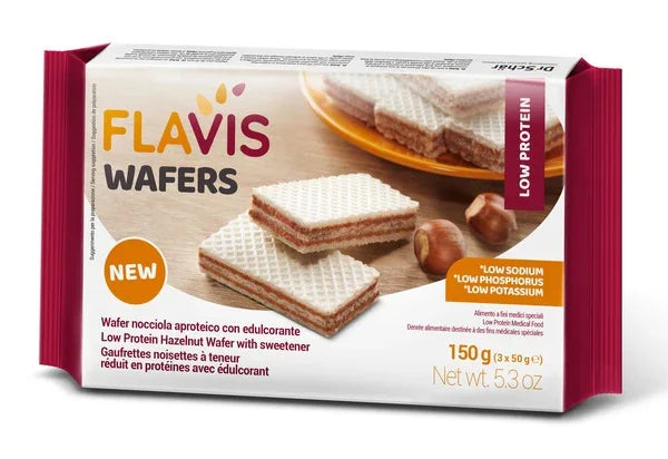 FLAVIS WAFERS NOCCIOLA APROTEICO 3 PORZIONI DA 50 G - Farmaspeed
