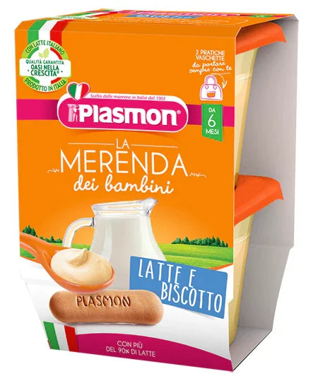 PLASMON LA MERENDA DEI BAMBINI MERENDE LATTE BISCOTTO ASETTICO 2 X 120 G - Farmaspeed