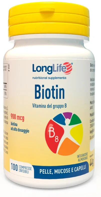 LONGLIFE BIOTIN 900 MCG 100 COMPRESSE - Farmaspeed
