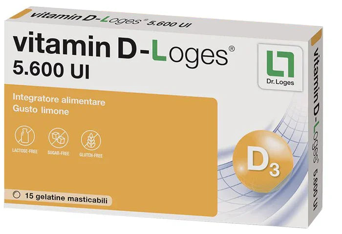 VITAMIN D-LOGES 15 GELATINE MASTICABILI GUSTO LIMONE - Farmaspeed