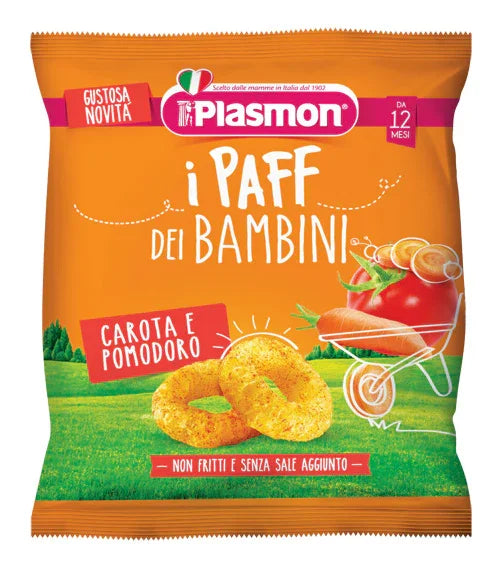 PLASMON DRY SNACK PAFF CAROTA POMODORO 15 G - Farmaspeed