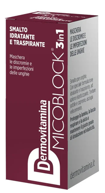 DERMOVITAMINA MICOBLOCK 3 IN 1 SMALTO IDRATANTE E TRASPIRANTE BORDEAUX 5 ML - Farmaspeed