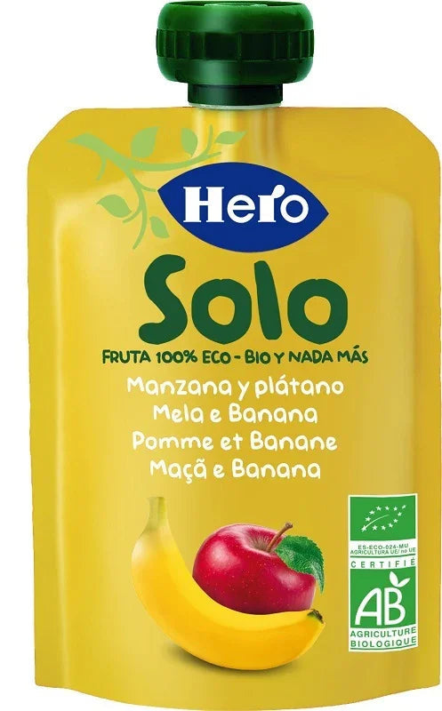 HERO SOLO FRUTTA FRULLATA 100% BIO MELA/BANANA 100 G - Farmaspeed