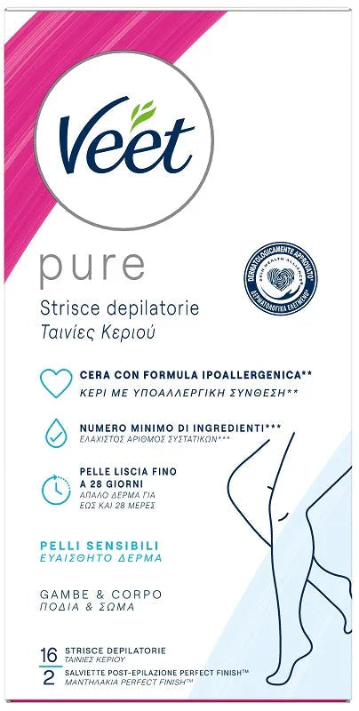VEET STRISCE CORPO IPOALLERGENICHE 16 PEZZI - Farmaspeed