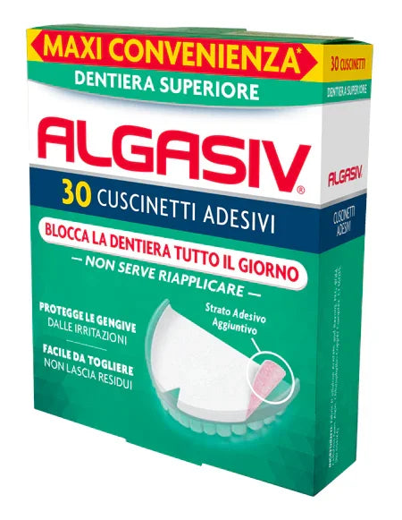 ALGASIV ADESIVO PER PROTESI DENTARIA SUPERIORE 30 PEZZI - Farmaspeed