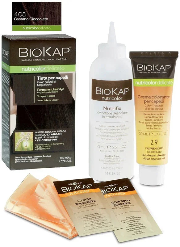 BIOKAP NUTRICOLOR DELICATO 4,05 NEW CASTANO CIOCCOLATO TINTA 140 ML - Farmaspeed