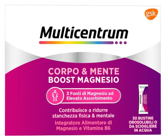 MULTICENTRUM BOOST MAGNESIO 30 BUSTINE - Farmaspeed