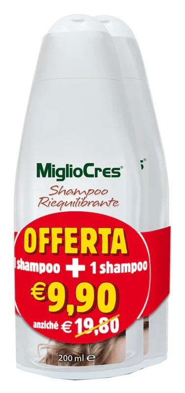 MIGLIOCRES SHAMPOO RIEQUILIBRANTE BIPACK 2 FLACONI X 200 ML - Farmaspeed