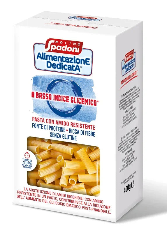 ALIMENTAZIONE DEDICATA MACCHERONI BASSO INDICE GLICEMICO SENZA GLUTINE 400 G - Farmaspeed