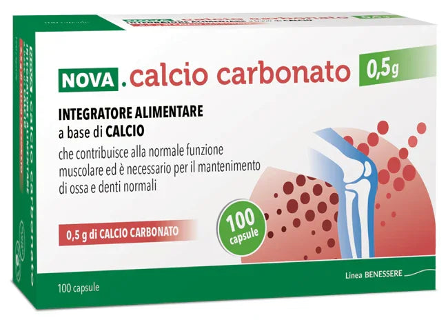 NOVA CALCIO CARBONATO 0,5 G 100 CAPSULE - Farmaspeed