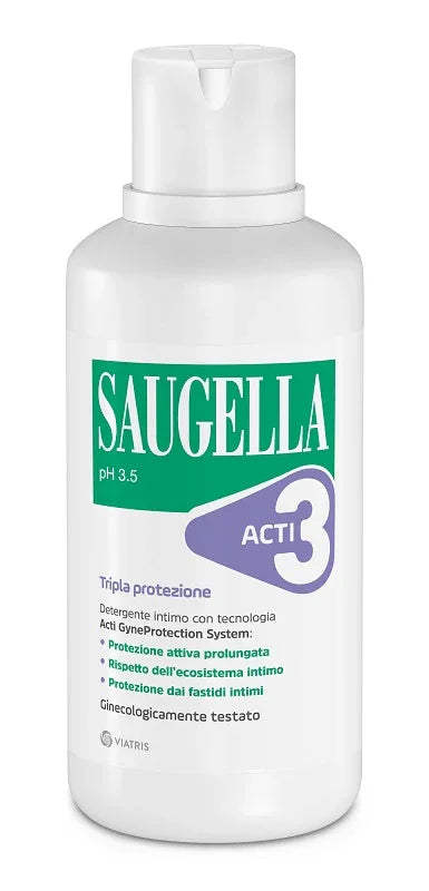 SAUGELLA ACTI3 TRIPLA PROTEZIONE DETERGENTE INTIMO 500 ML - Farmaspeed