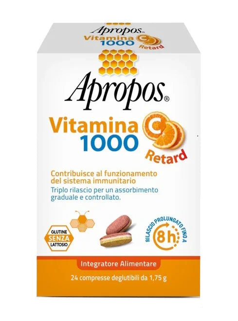 APROPOS VITAMINA C 1000 A RILASCIO PROLUNGATO 24 COMPRESSE DEGLUTIBILI - Farmaspeed