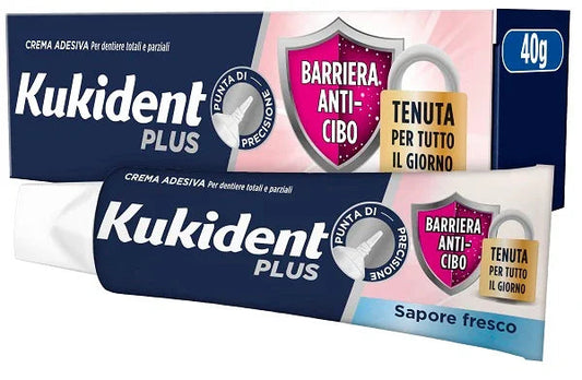 KUKIDENT PLUS BARRIERA ANTI-CIBO FRESCO CREMA ADESIVA DENTIERE 40 G - Farmaspeed