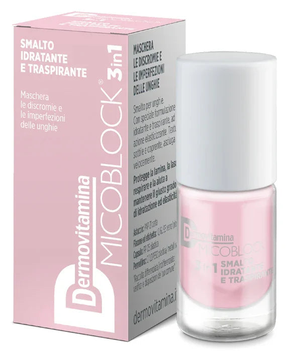 DERMOVITAMINA MICOBLOCK 3 IN 1 SMALTO IDRATANTE E TRASPIRANTE ROSA CHIARO 5 ML - Farmaspeed