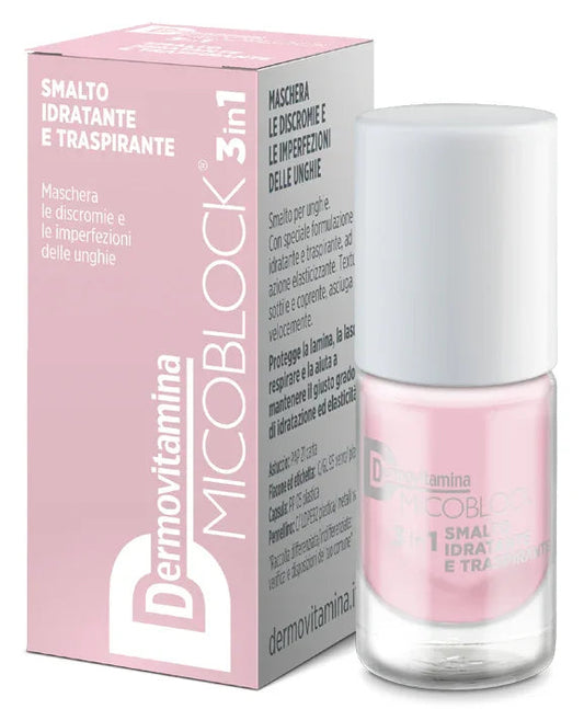 DERMOVITAMINA MICOBLOCK 3 IN 1 SMALTO IDRATANTE E TRASPIRANTE ROSA CHIARO 5 ML - Farmaspeed
